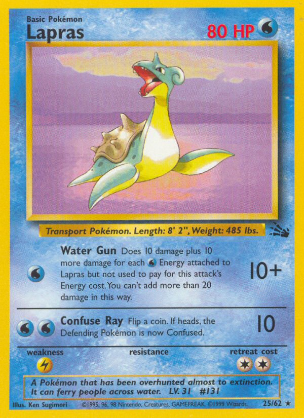 Fossil set Non Holo Lapras #25/62 unlimited